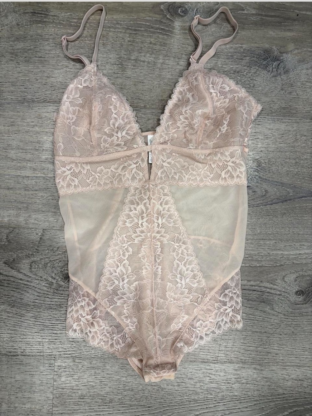 Maidenform Sheer Lace Bodysuit in Blush